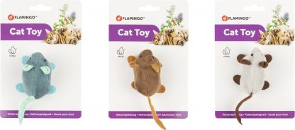 Jouet chat :  Peluche en forme de souris avec de l'herbe à chat – Image 2