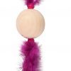 Balle en bois avec plume – Image 4
