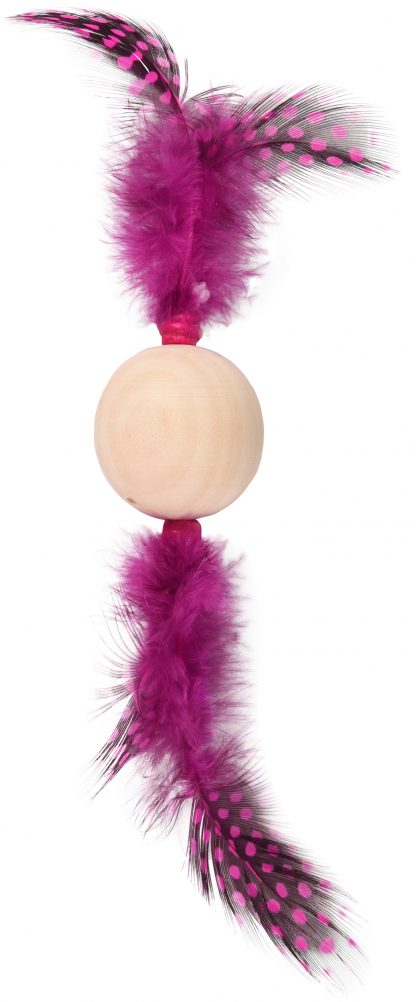 Balle en bois avec plume – Image 4