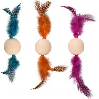 Balle en bois avec plume