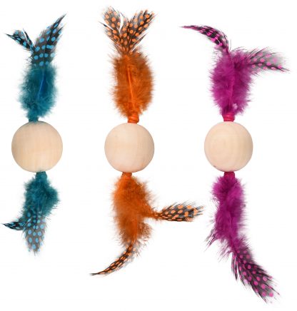 Balle en bois avec plume